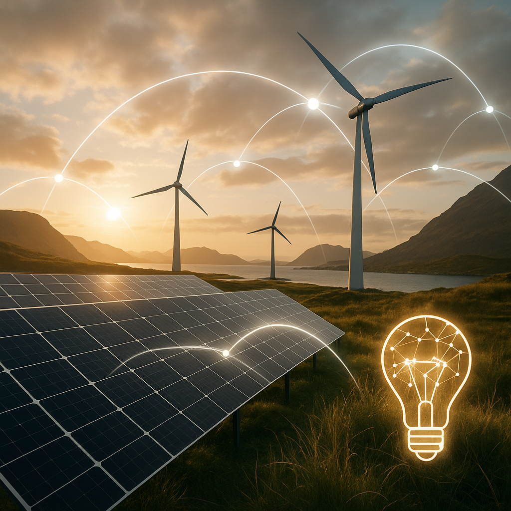 Innovation and digital of renewable energy of Nordic simplioed nordic not including any text cutting edge in speed and global connctivity Use realistc photo style-1