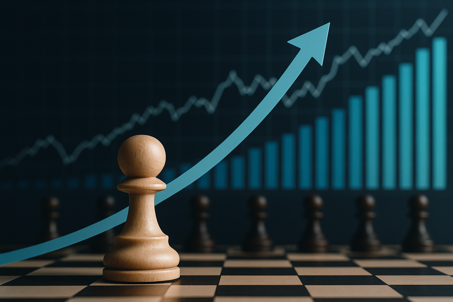 show stay ahead frontrunner and data driven informed decision No real person no text please be more symbolitc on whoing stay ahead of price curve and inforamtion-1