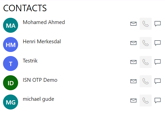 Company contacts